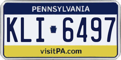 PA license plate KLI6497