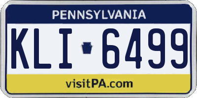 PA license plate KLI6499