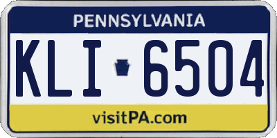PA license plate KLI6504