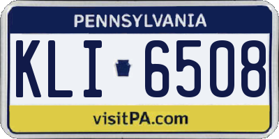 PA license plate KLI6508
