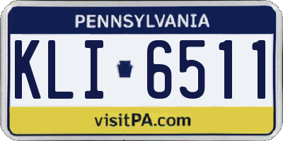 PA license plate KLI6511