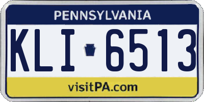 PA license plate KLI6513