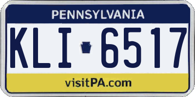PA license plate KLI6517