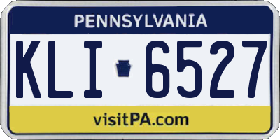 PA license plate KLI6527
