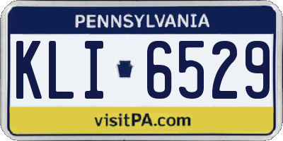 PA license plate KLI6529