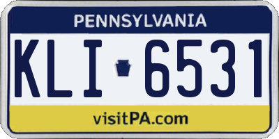 PA license plate KLI6531