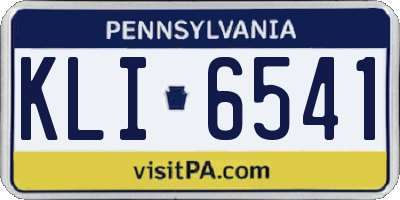 PA license plate KLI6541