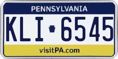 PA license plate KLI6545