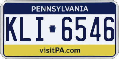 PA license plate KLI6546
