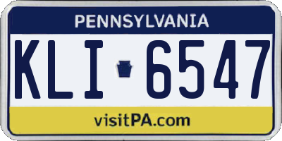 PA license plate KLI6547