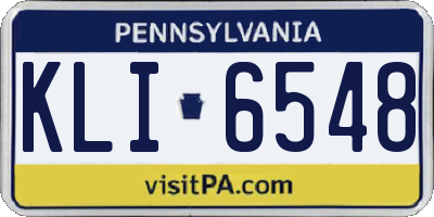 PA license plate KLI6548