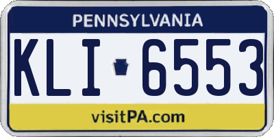 PA license plate KLI6553