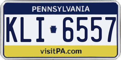 PA license plate KLI6557