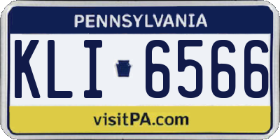 PA license plate KLI6566