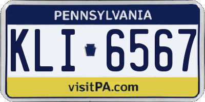 PA license plate KLI6567