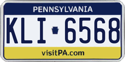 PA license plate KLI6568