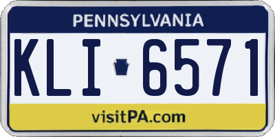 PA license plate KLI6571