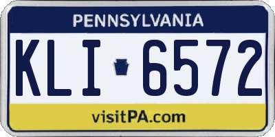 PA license plate KLI6572