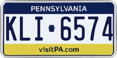 PA license plate KLI6574