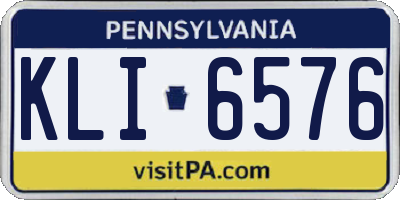 PA license plate KLI6576