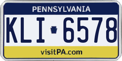 PA license plate KLI6578