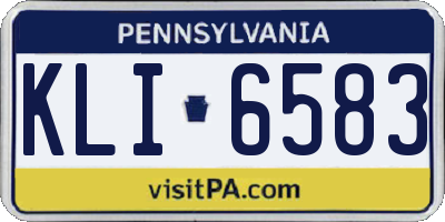 PA license plate KLI6583
