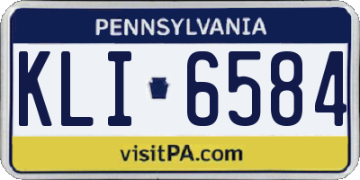 PA license plate KLI6584