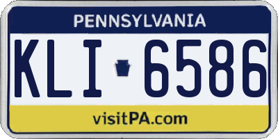 PA license plate KLI6586