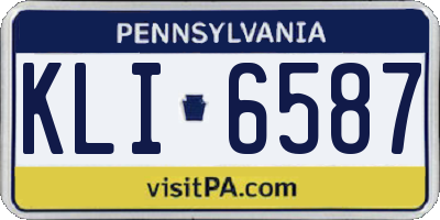 PA license plate KLI6587