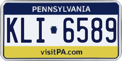 PA license plate KLI6589