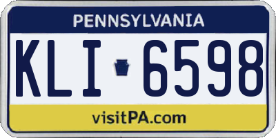 PA license plate KLI6598