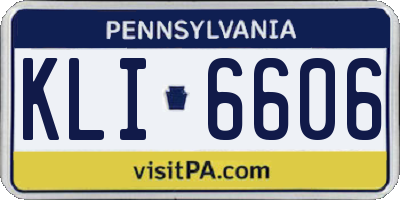 PA license plate KLI6606