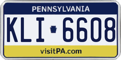 PA license plate KLI6608