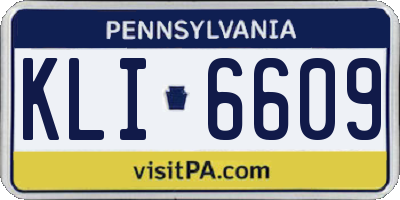 PA license plate KLI6609