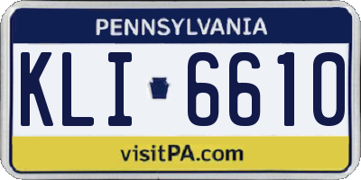 PA license plate KLI6610
