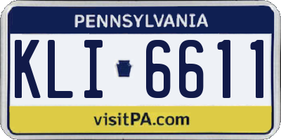 PA license plate KLI6611