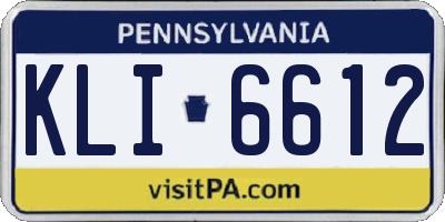 PA license plate KLI6612