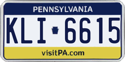 PA license plate KLI6615