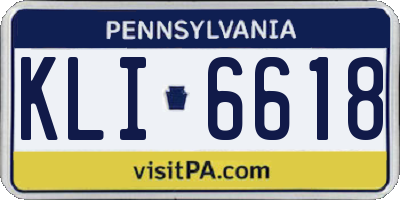 PA license plate KLI6618
