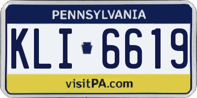 PA license plate KLI6619