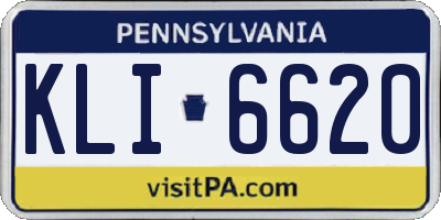PA license plate KLI6620