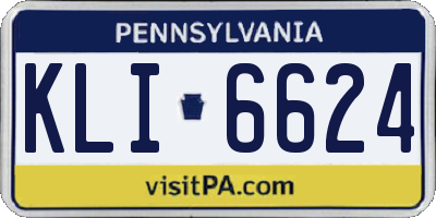 PA license plate KLI6624