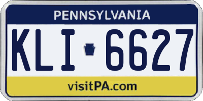 PA license plate KLI6627