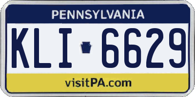PA license plate KLI6629