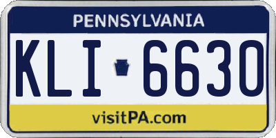 PA license plate KLI6630