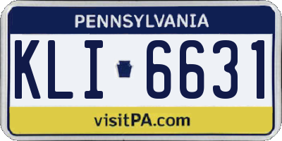 PA license plate KLI6631