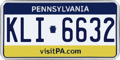 PA license plate KLI6632