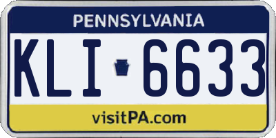 PA license plate KLI6633