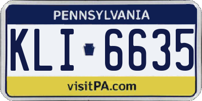 PA license plate KLI6635