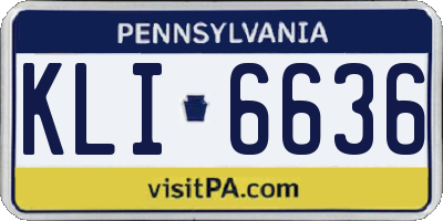PA license plate KLI6636